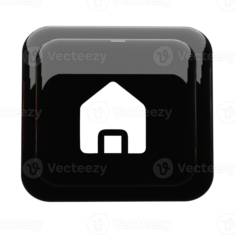 A black button with a house icon on it png