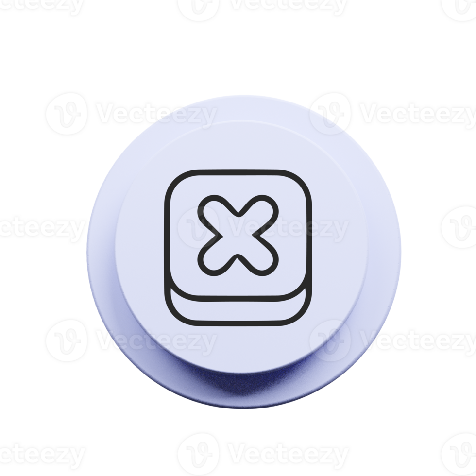 A white button with an x on it png