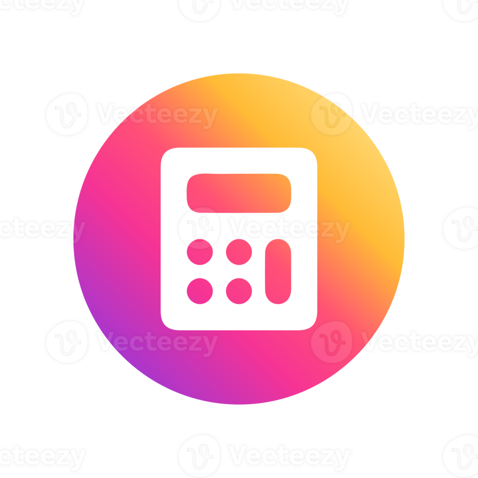 A calculator icon on a colorful background png