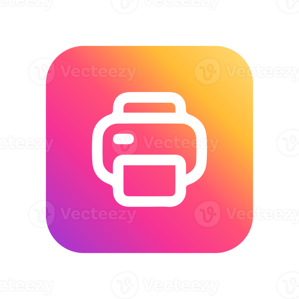 A printer icon on a colorful background png