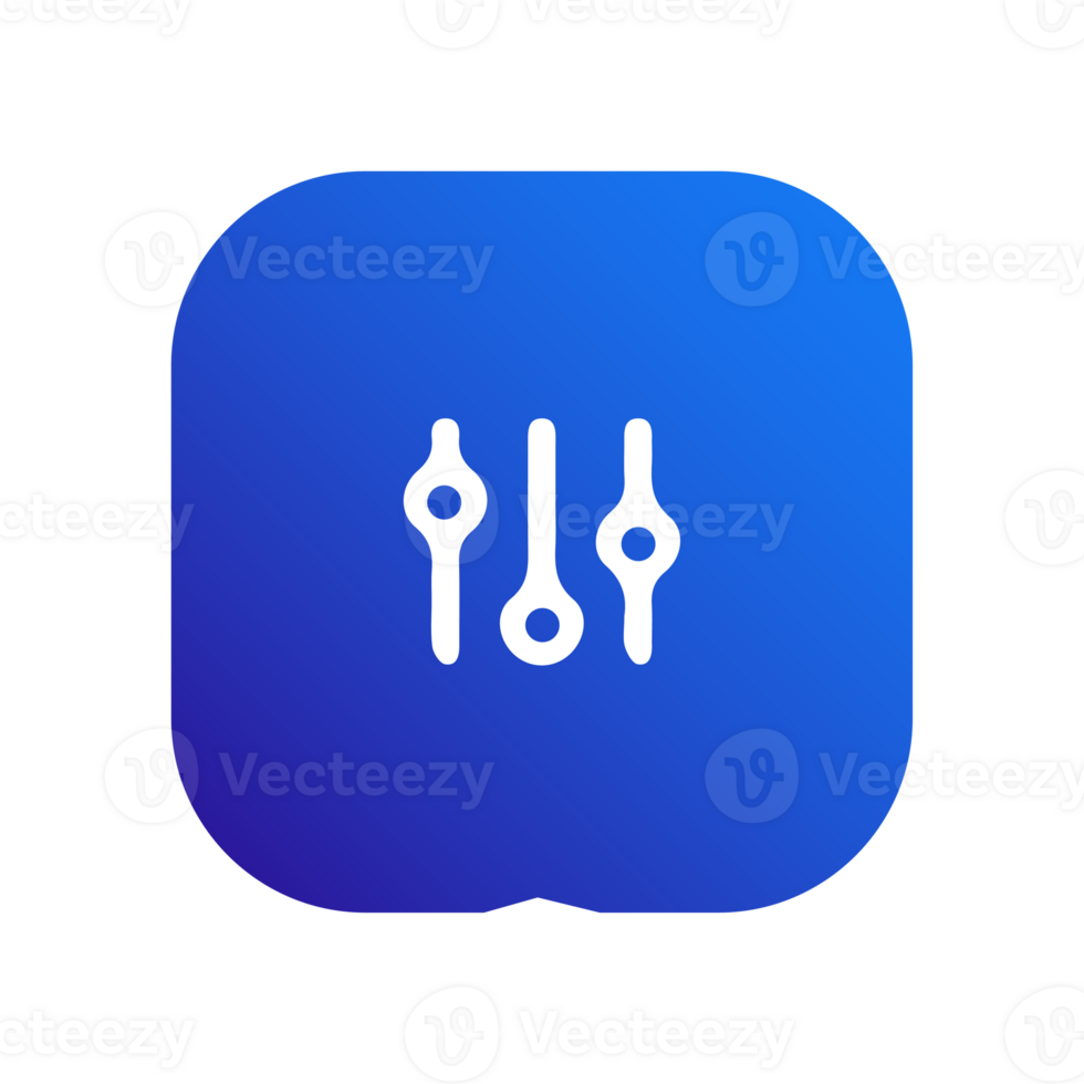 A blue icon with three wires on it png