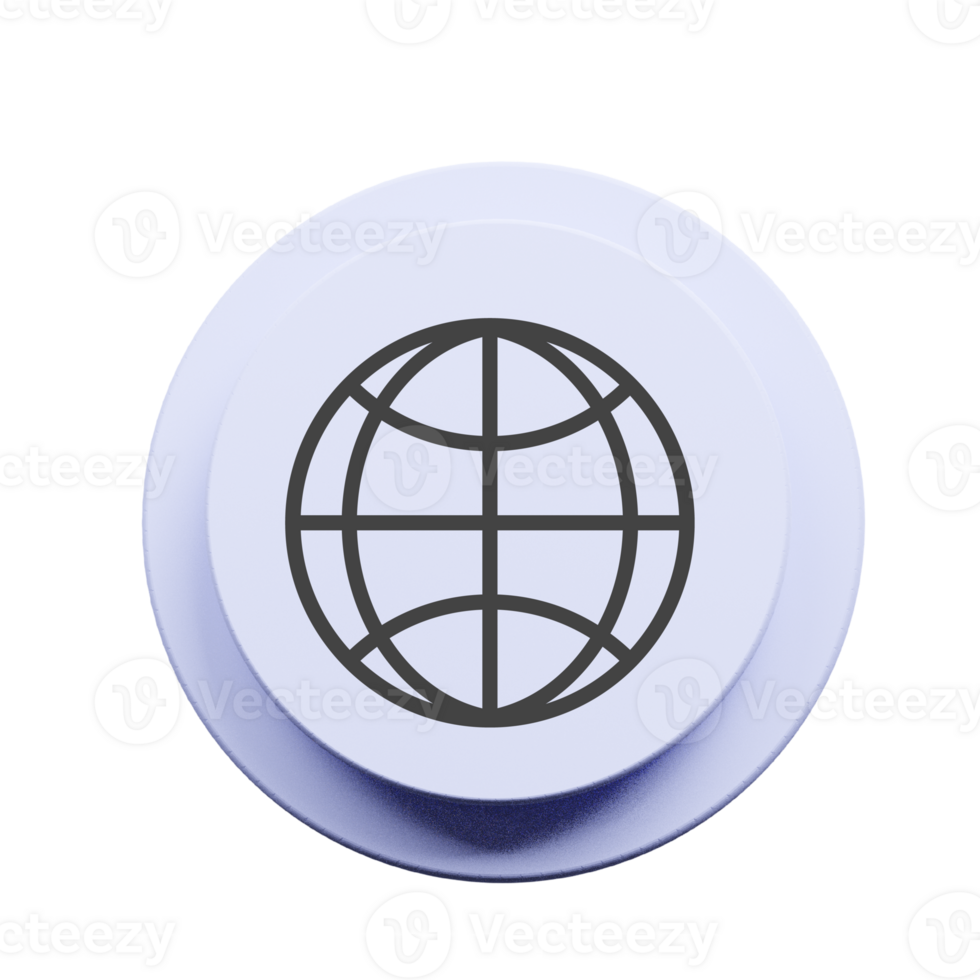 A globe icon on a button png
