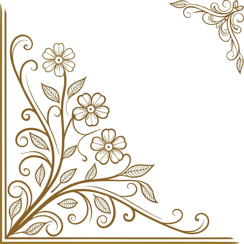 Floral corner template vector