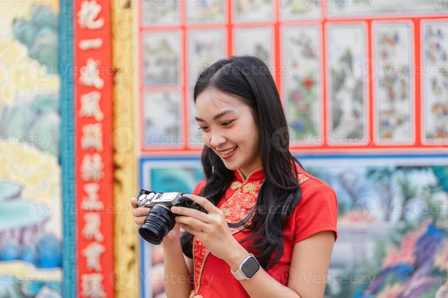 Celebrating chinese new year a tourist's delight in a vibrant cultural setting captivating moments colorful environment photo