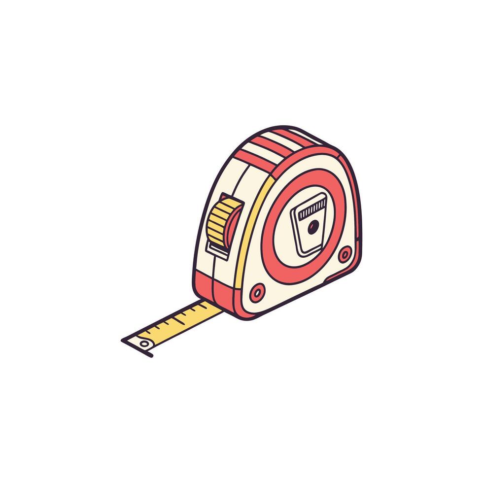 A measuring tape is shown on a white background vector