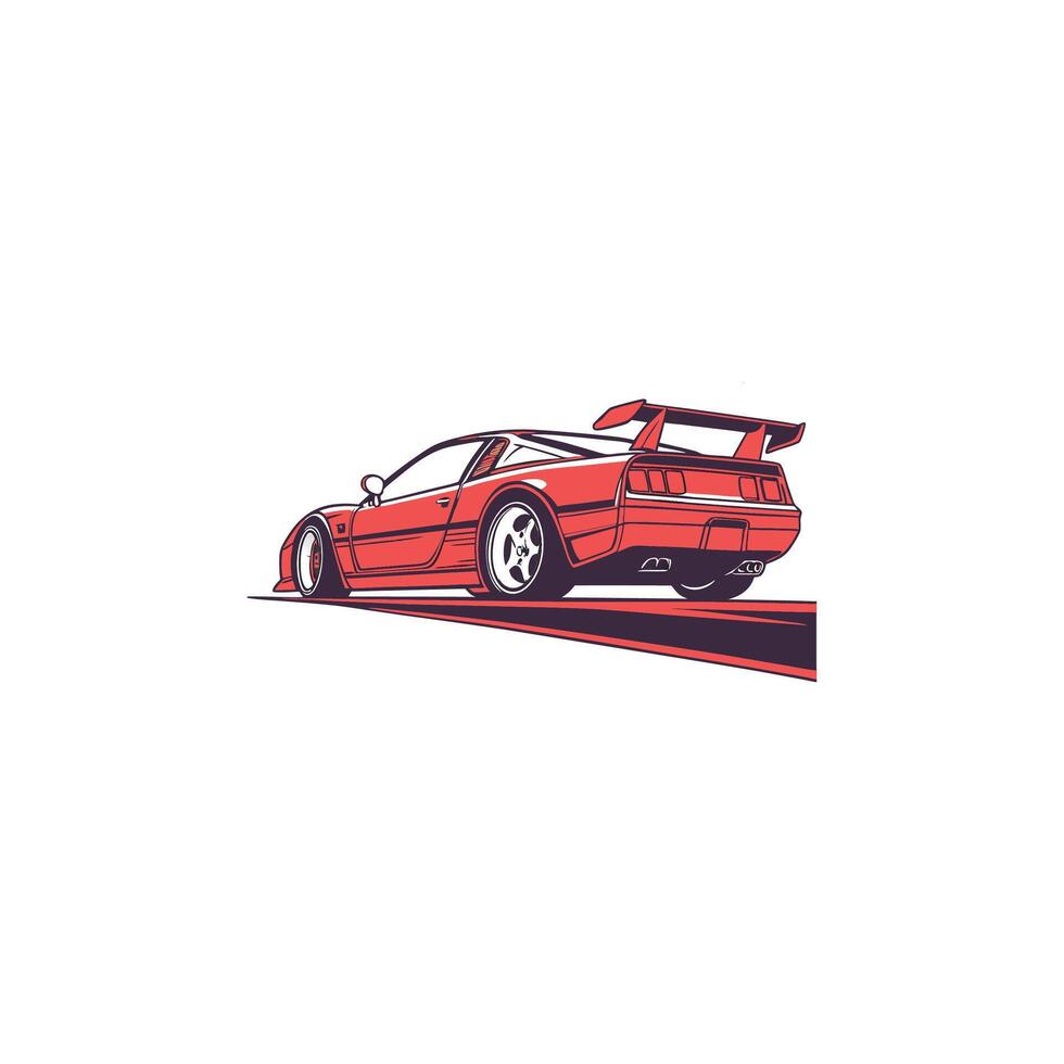 A red sports car on a white background vector