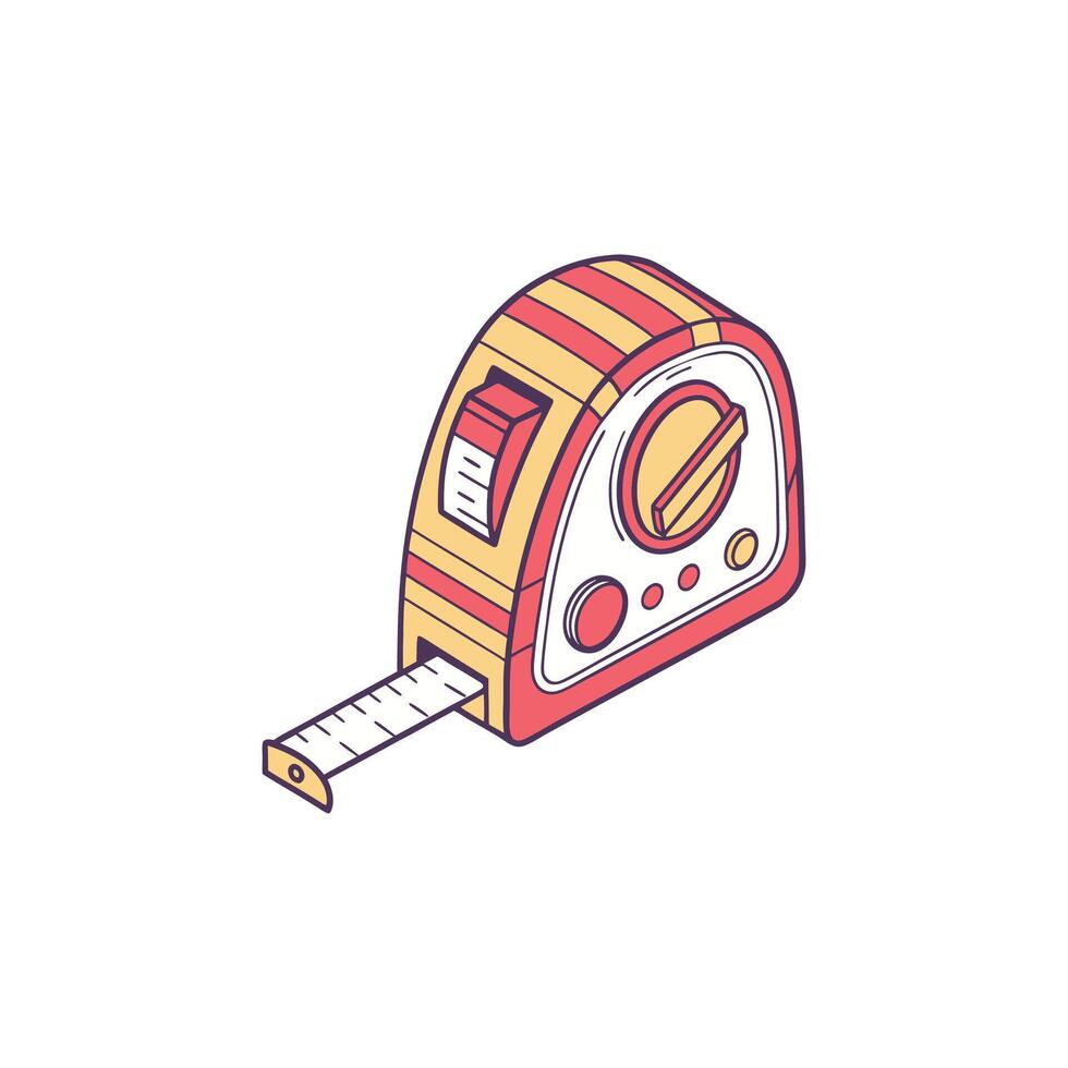 A measuring tape is shown on a white background vector