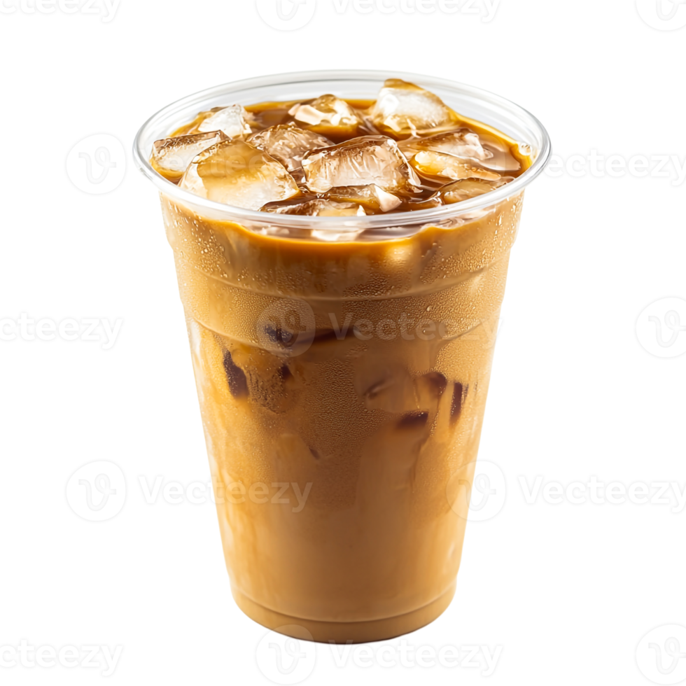 Creamy Iced Coffee in a Plastic Cup png