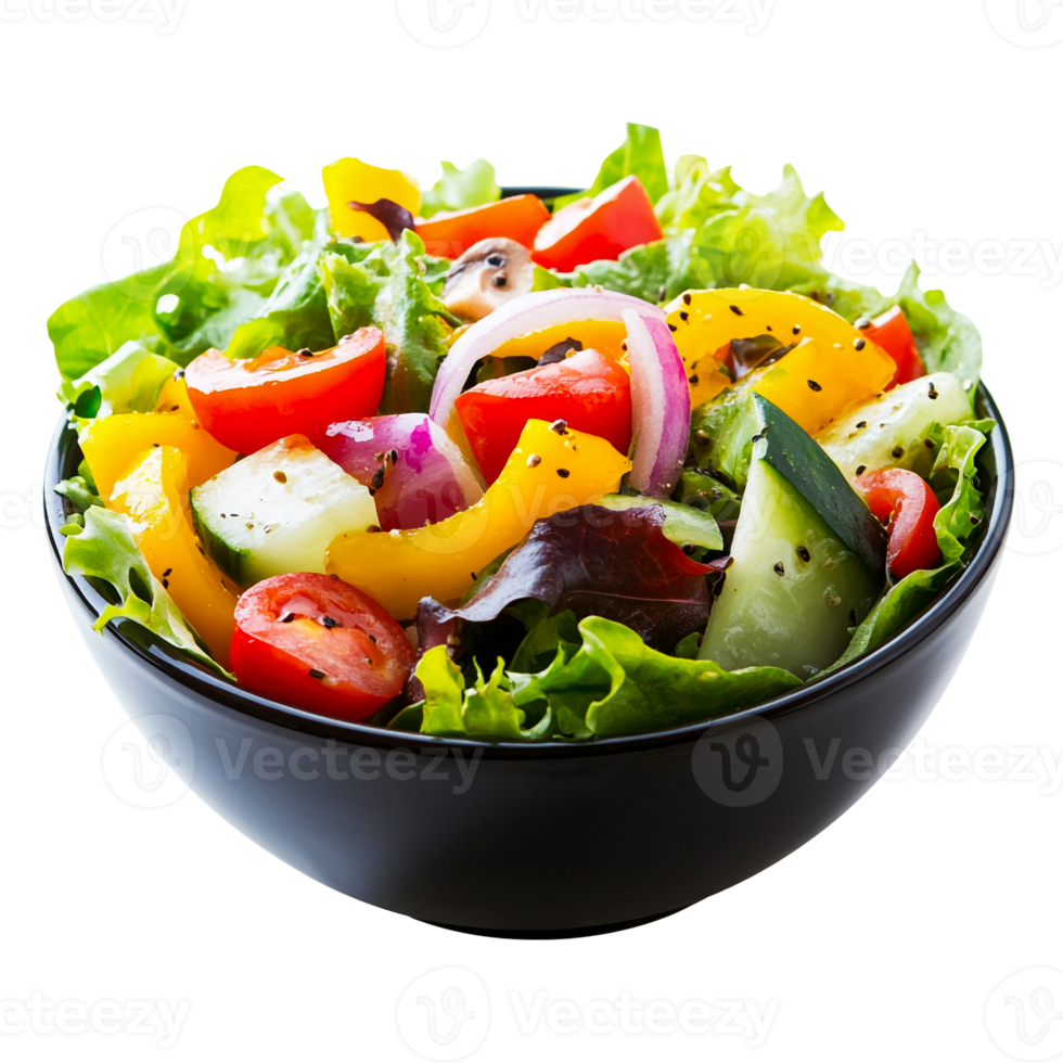 Healthy Vegetable Mix with Light Salad Dressing png