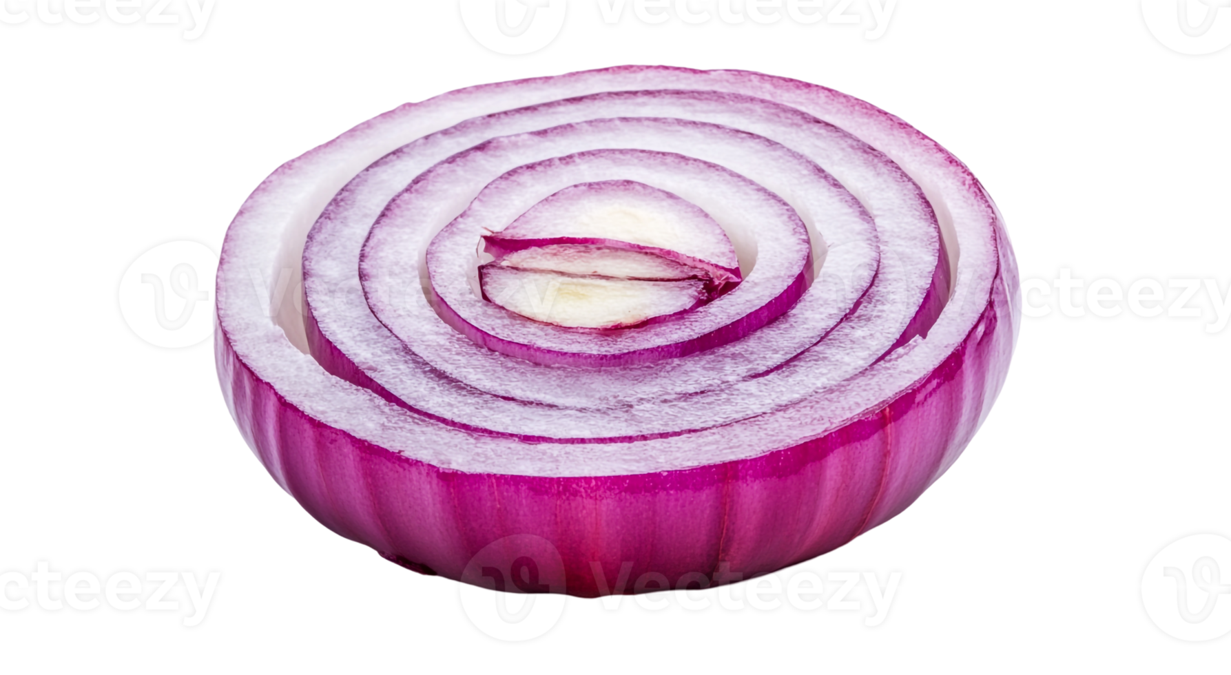 Detailed View of Sliced Red Onion png