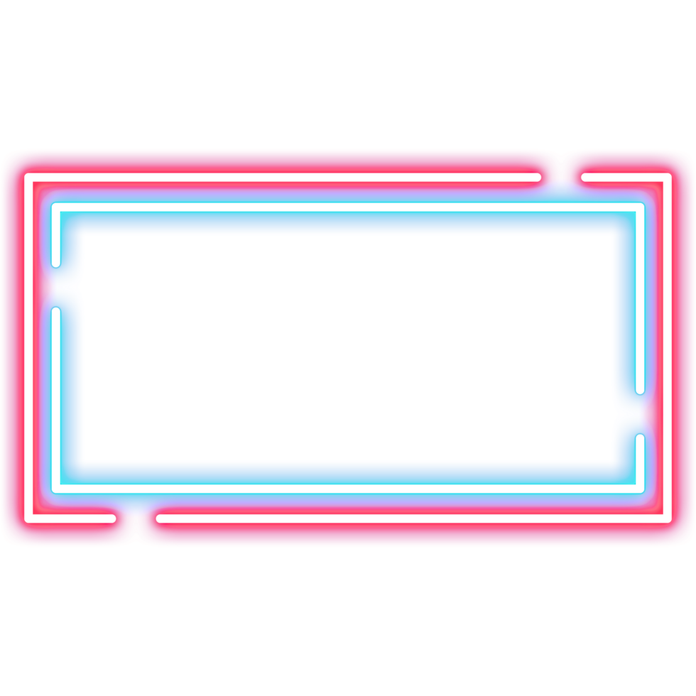 Neon line frame png