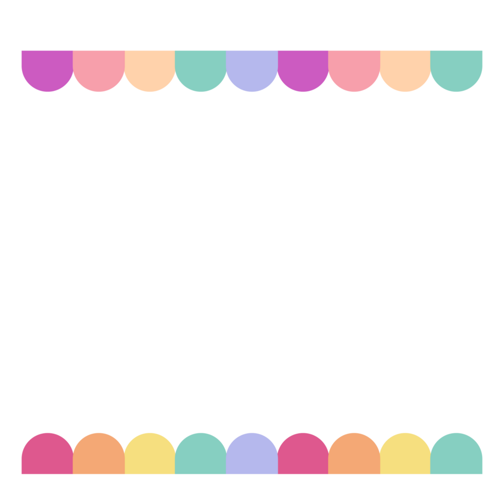 A colorful border with polka dots png