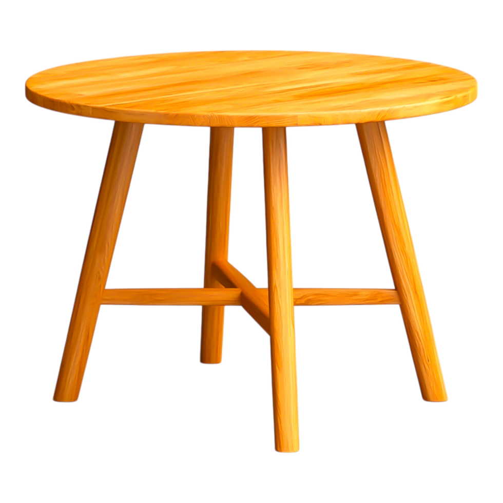 Round Wooden Table with Simple Design for Modern Interiors png