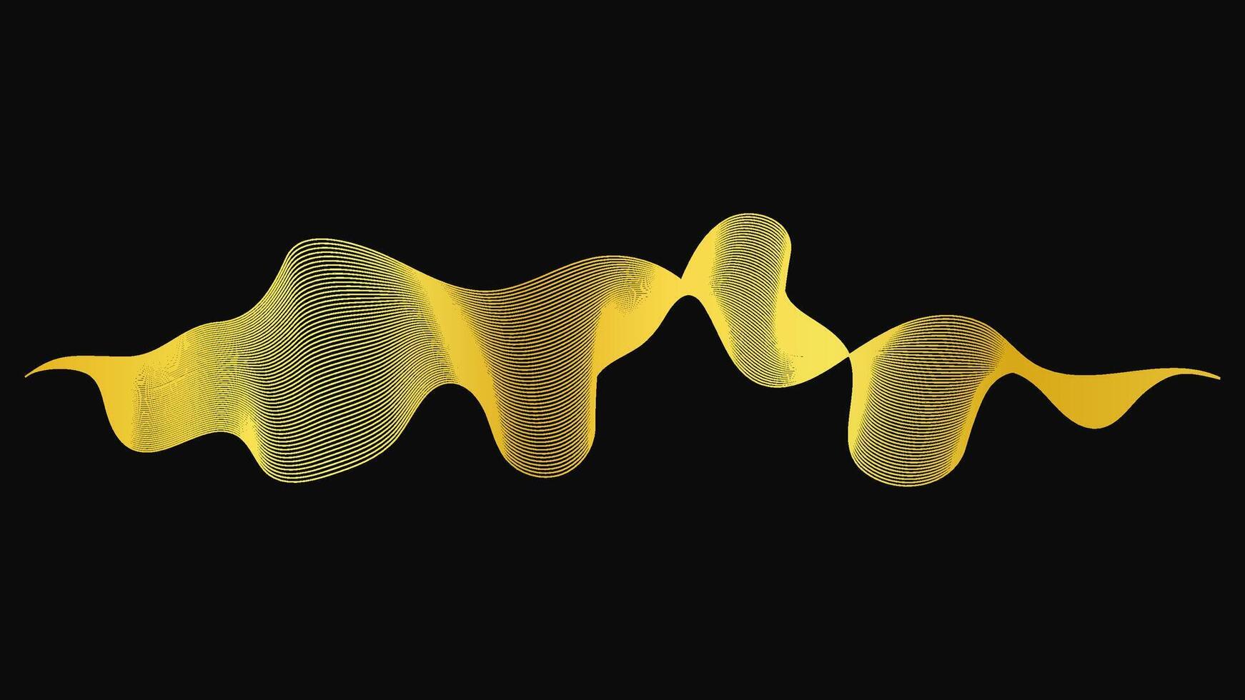 Abstract backdrop with luxury golden waves vector