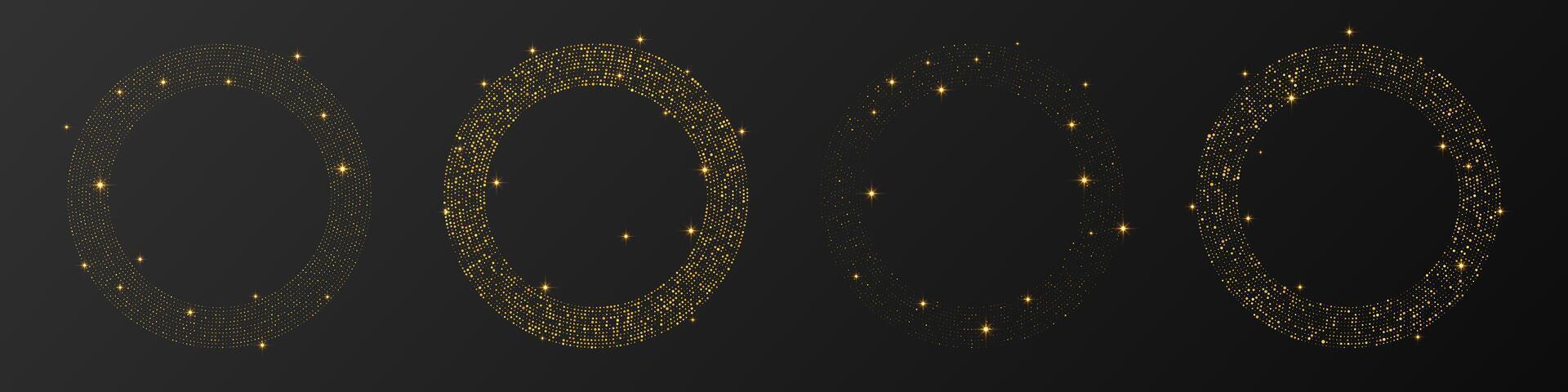 Abstract gold glowing halftone dotted background vector