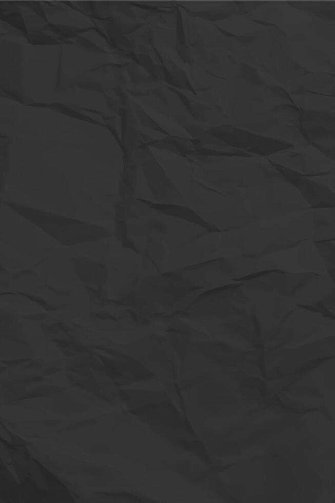 Black clean crumpled paper vector