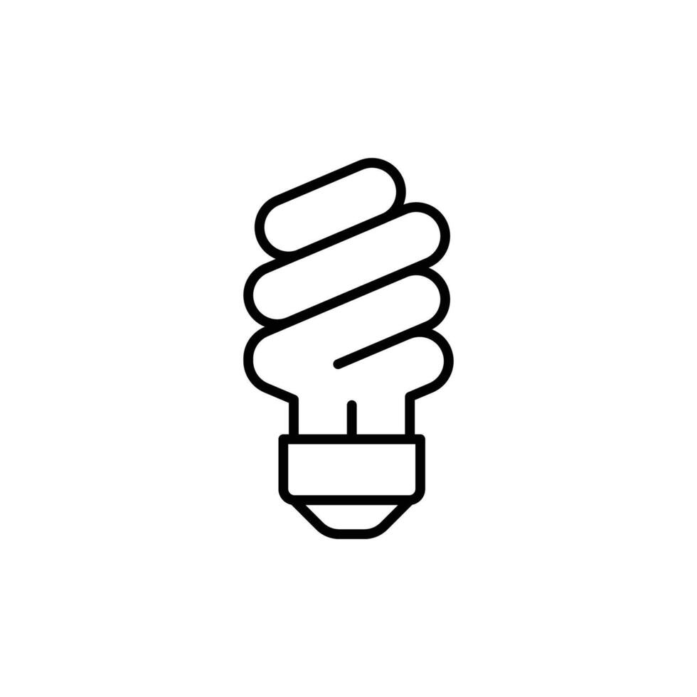Energy saving light bulb icon. Simple outline style. Lightbulb, led, spiral lamp eco, ecology, power, economy, technology concept. Thin line symbol. Illustration isolated. vector