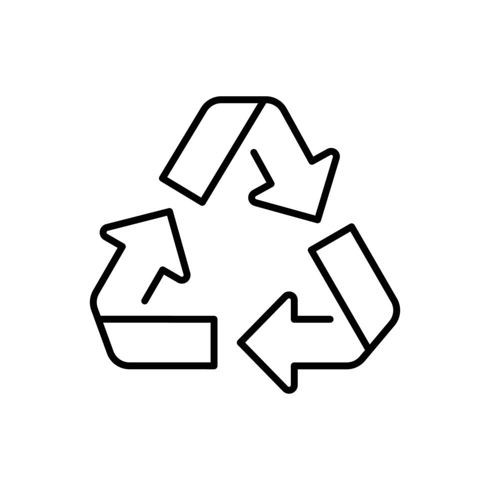 Recycle icon. Simple outline style. Eco friendly practices, suitable for environmental initiatives and sustainability projects concept. Thin line symbol. Illustration isolated. vector