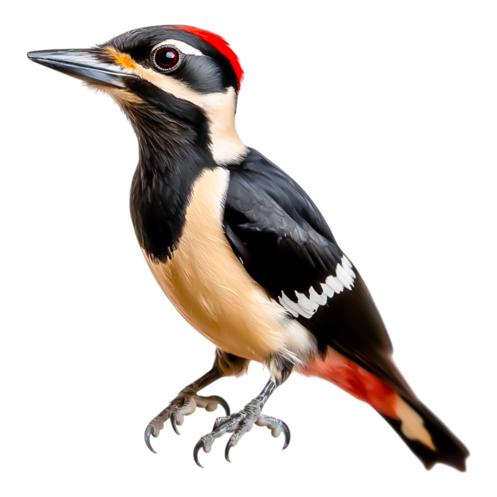 Colorful woodpecker perched on a branch in natural habitat png