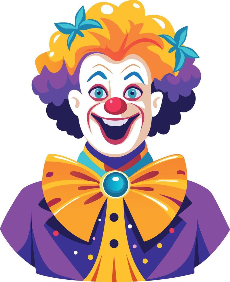 A flat illustration of character wearing a clown costume vector