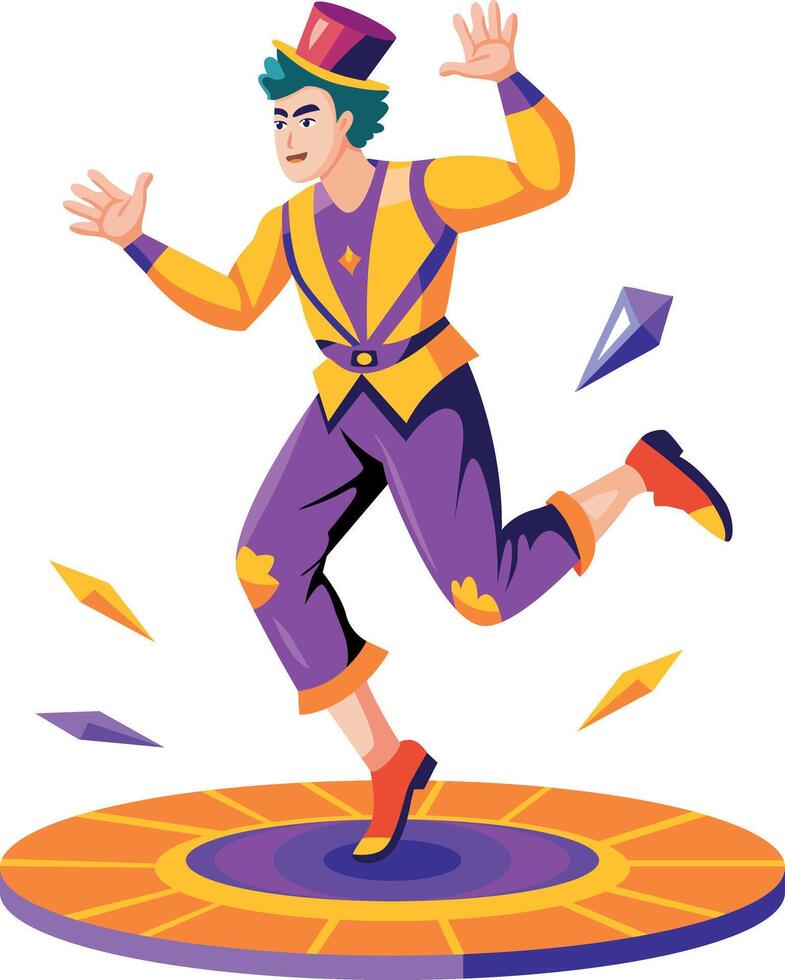 A flat illustration of a circus avatar vector