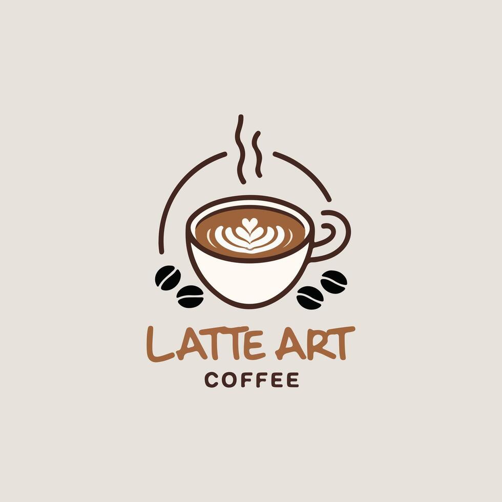 Latte Art Cup Coffee Branding vector