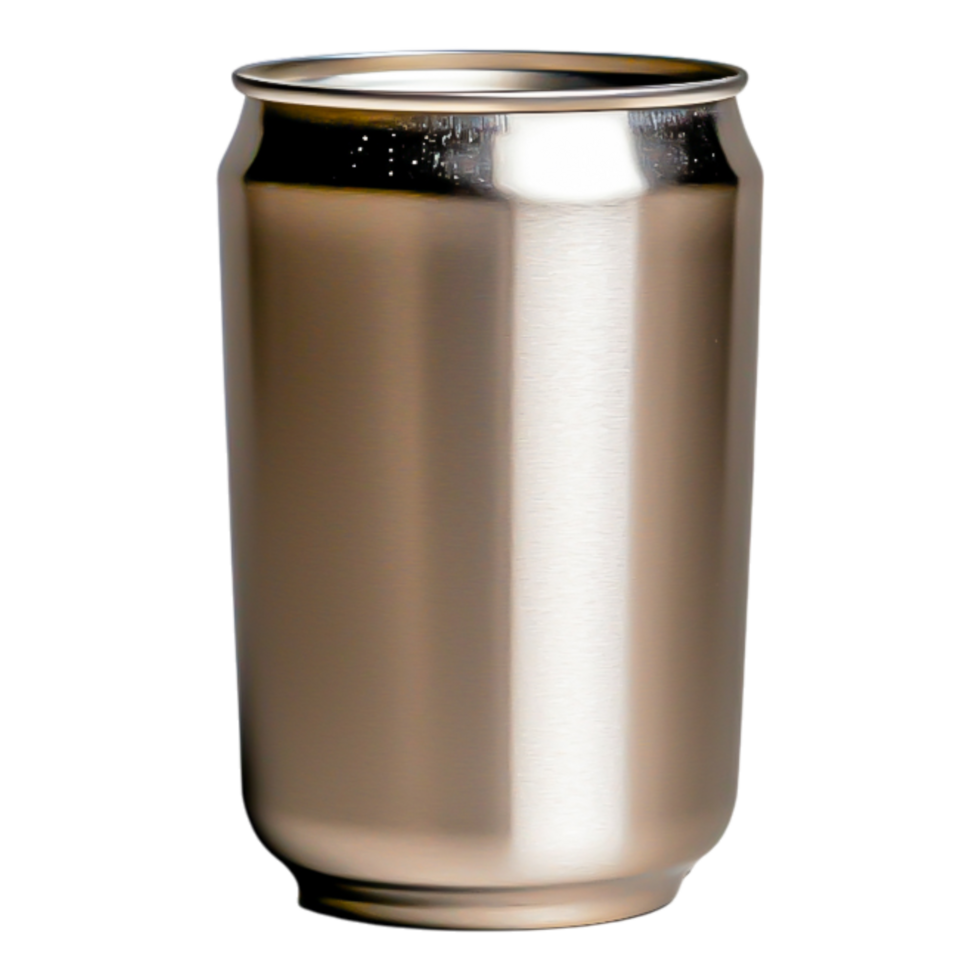 Shiny Metal Can with Smooth Surface and Reflective Finish png