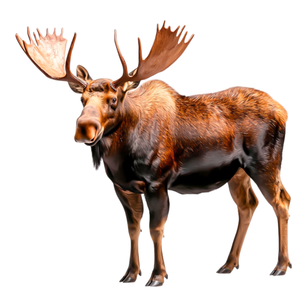 Majestic Moose with Antlers Standing in Natural Environment png