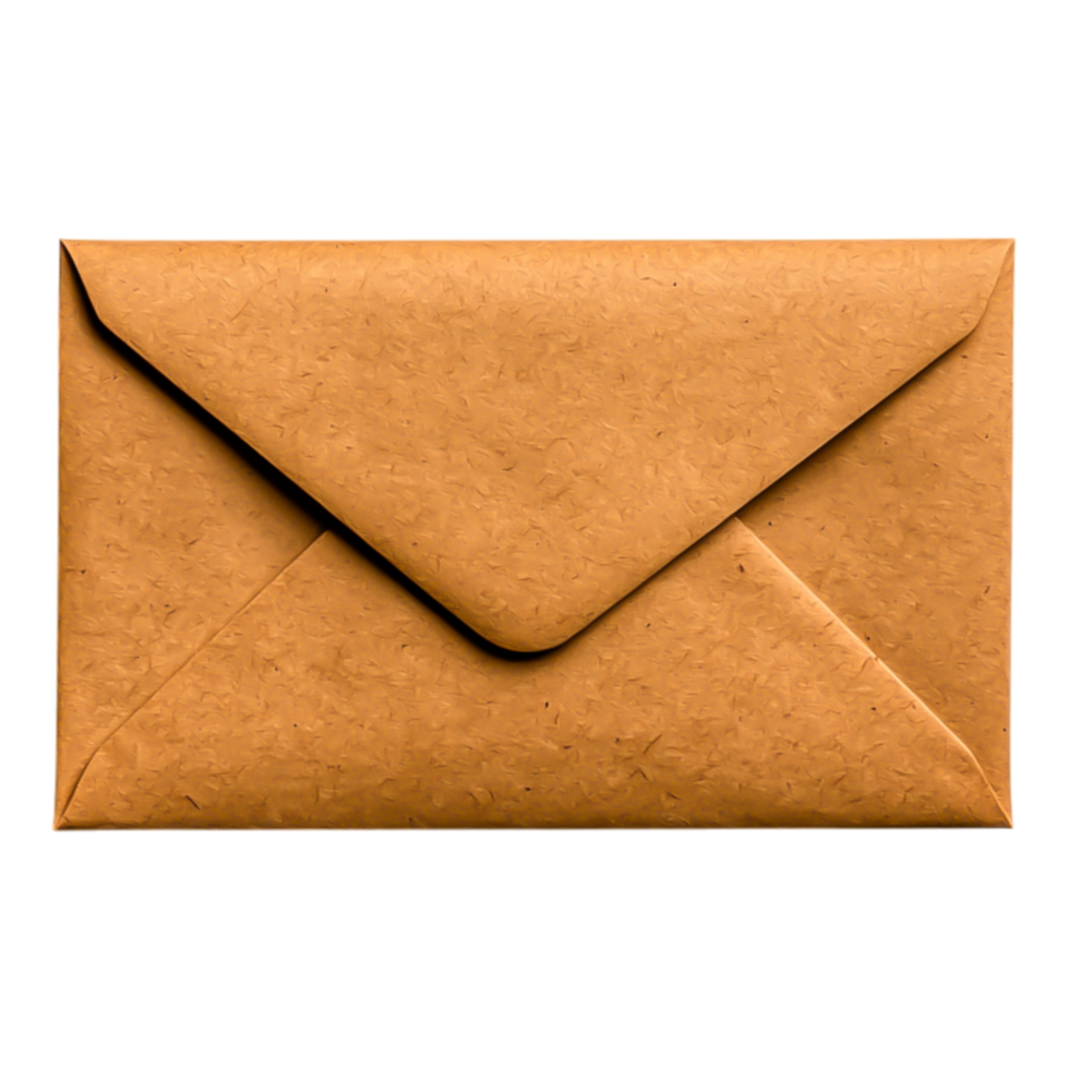 Brown Kraft Paper Envelope with Shadows png