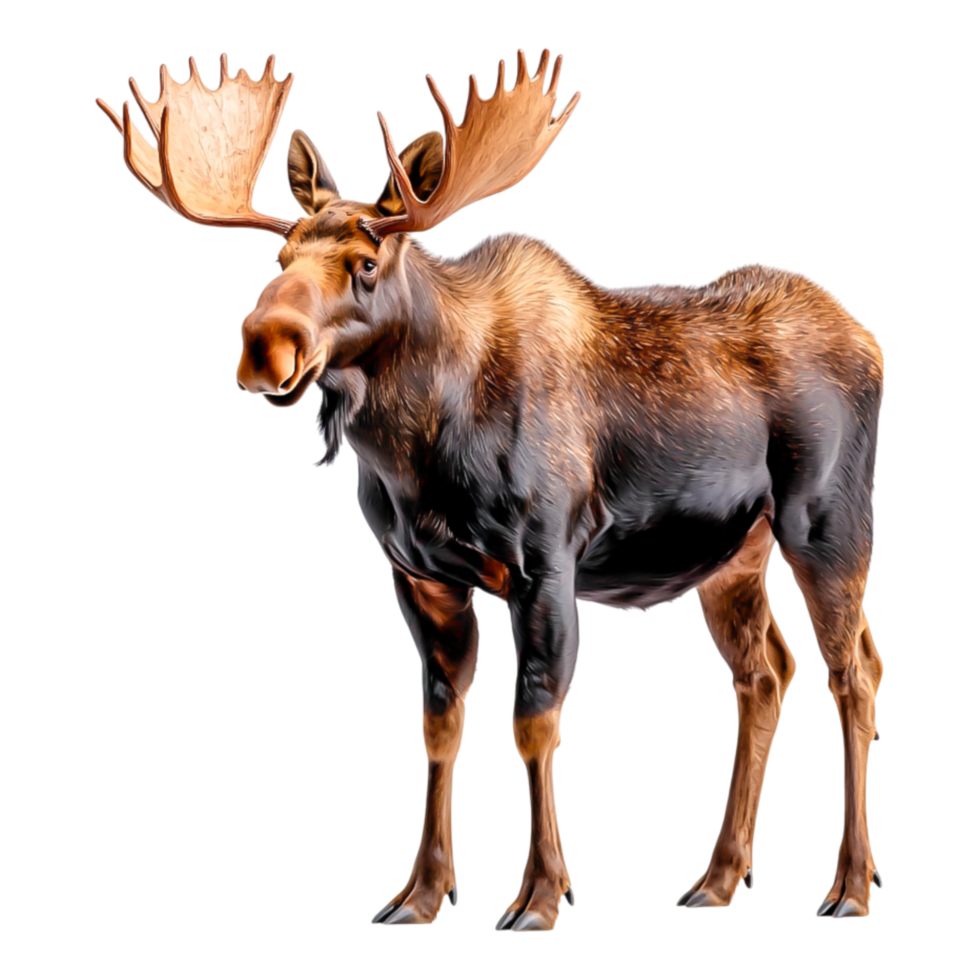 Majestic Moose Standing Proudly in Natural Mountain Setting png