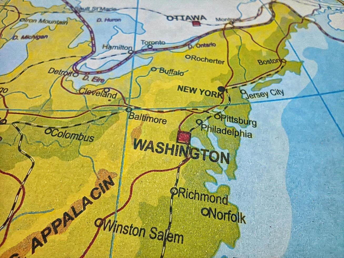 Map of the city of Washington in the United States. Map of washington photo