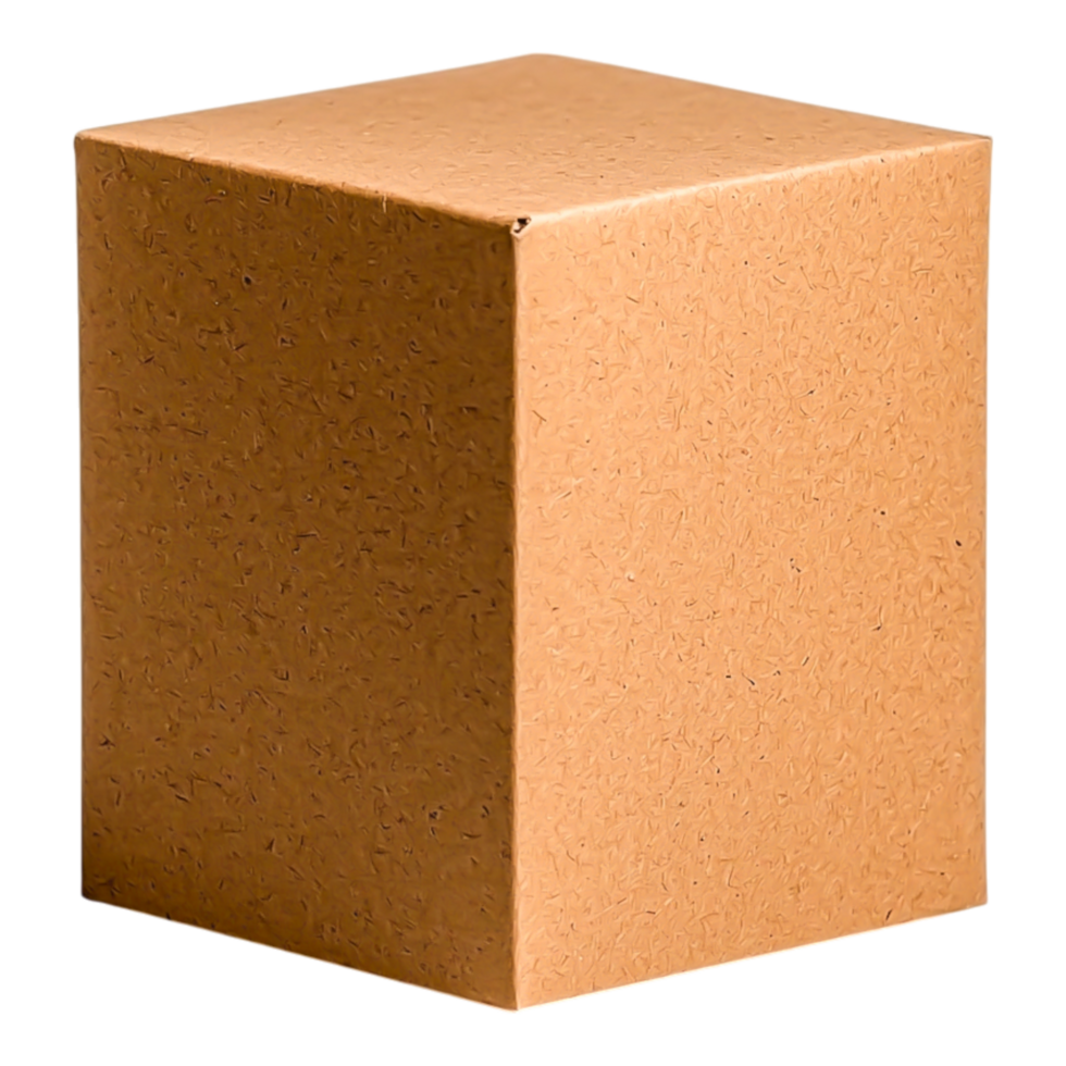 Plain Brown Cube Container on White Background for Packaging Use png