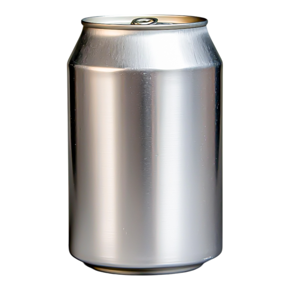 Plain Silver Can Perfect for Blank Beverage Packaging Mockups png