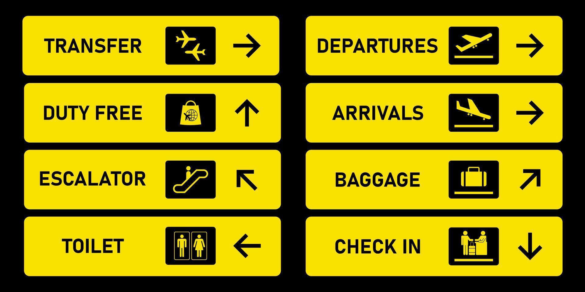 Signs pointers at the airport. Airport signs. , design illustration. . vector