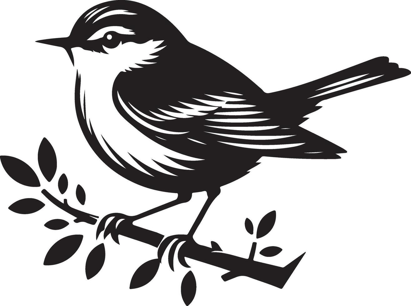 Passerine bird silhouette vector