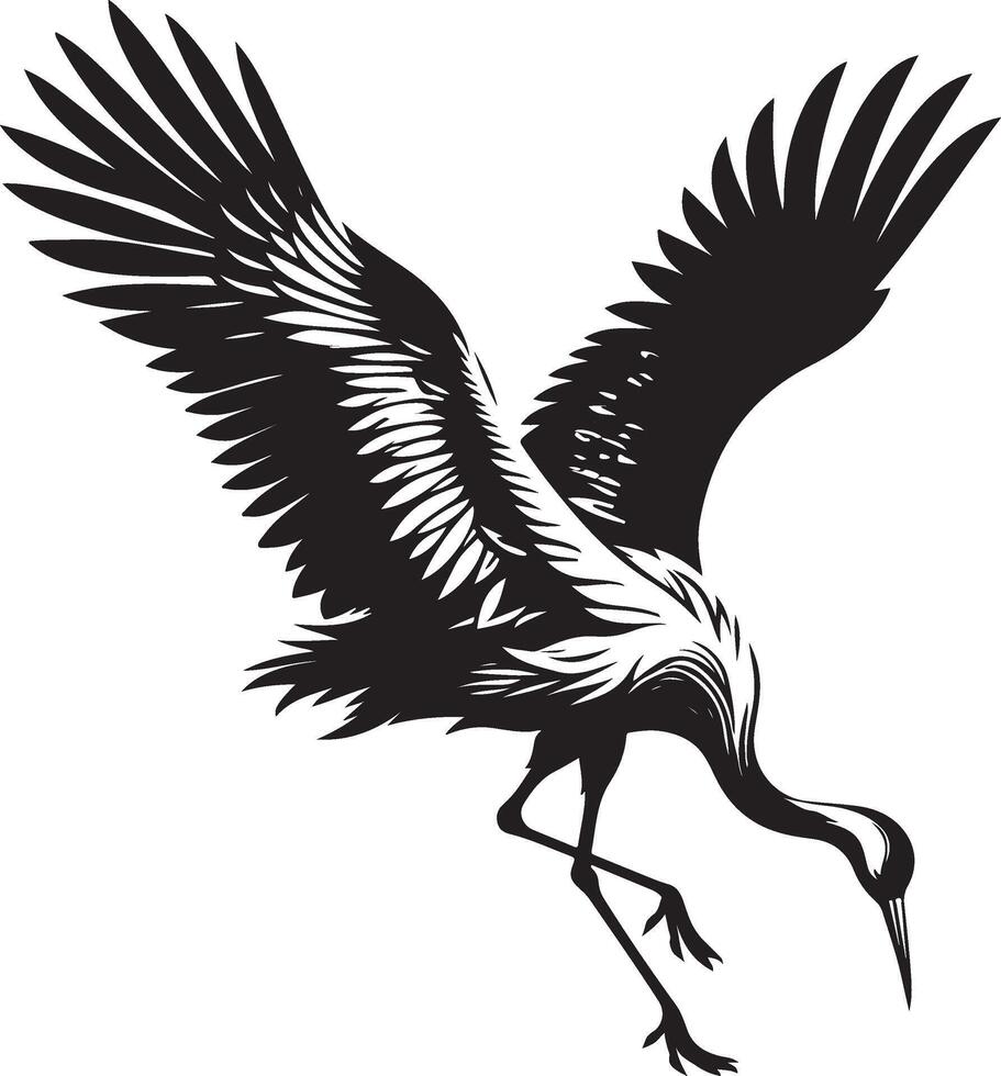 Spoonbill bird silhouette vector