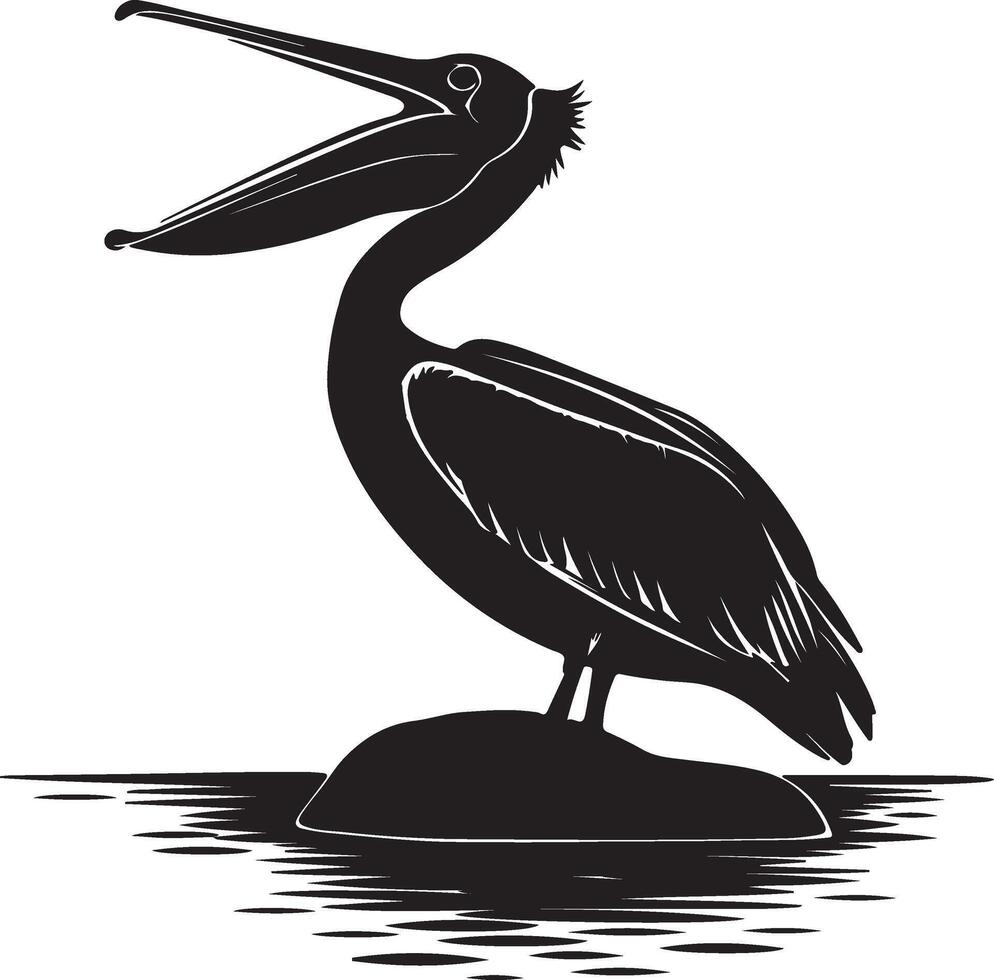 pelican silhouette art vector