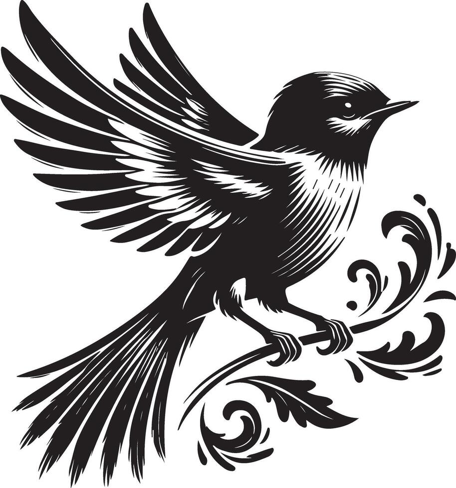 Bluebird silhouette art vector
