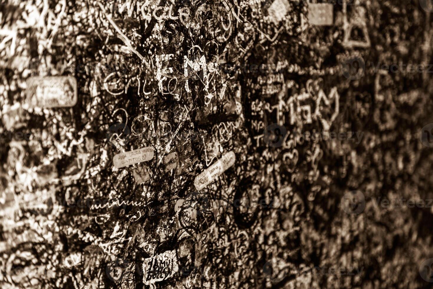 The wall full of messages, Verona, Italy. photo