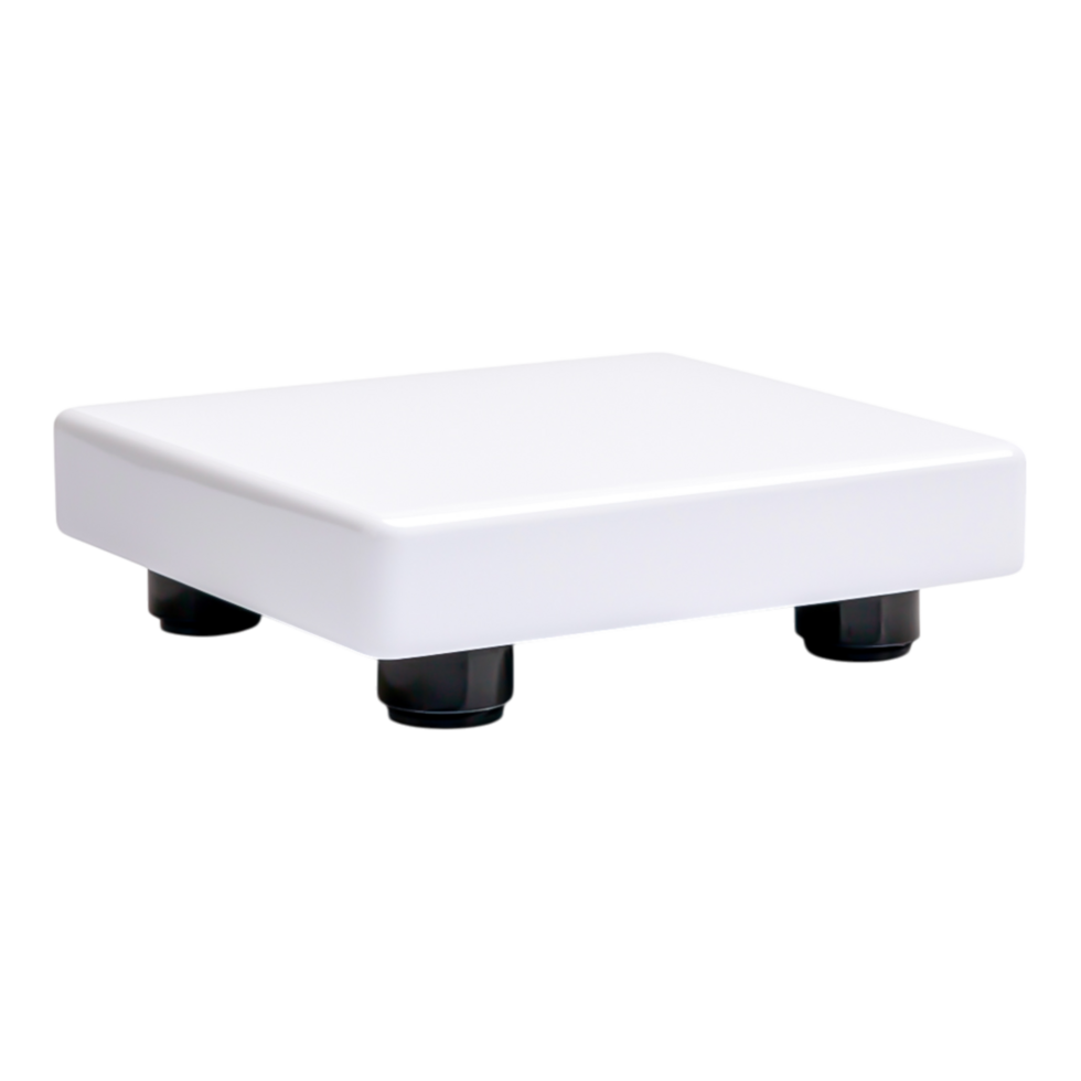 White Square Display Stand with Rounded Edges and Rubber Feet png