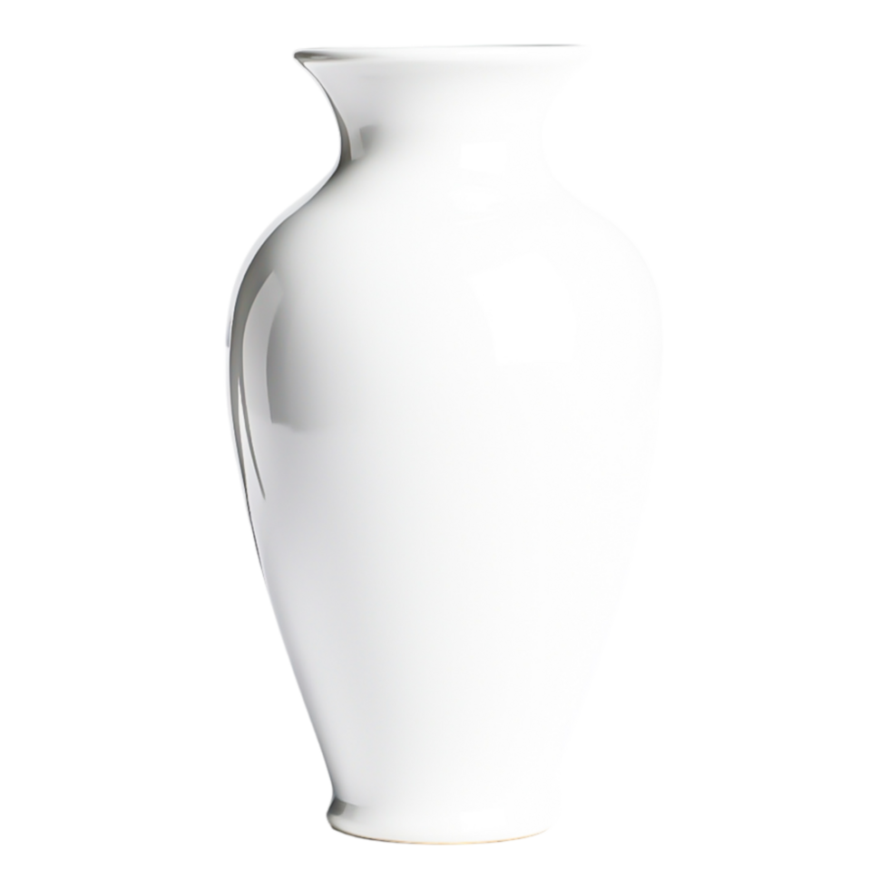 Elegant White Ceramic Vase for Home Decor and Floral Arrangements png