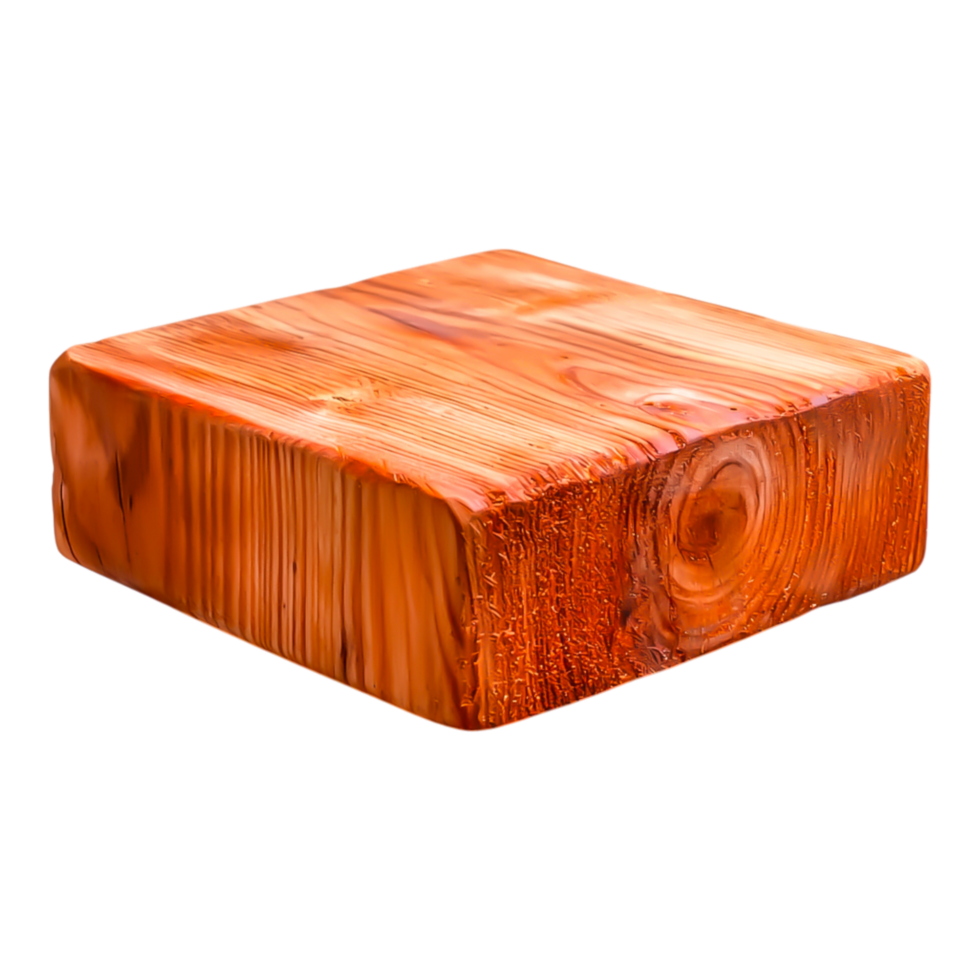 Detailed Close-Up of Textured Wooden Block with Natural Grain Patterns png