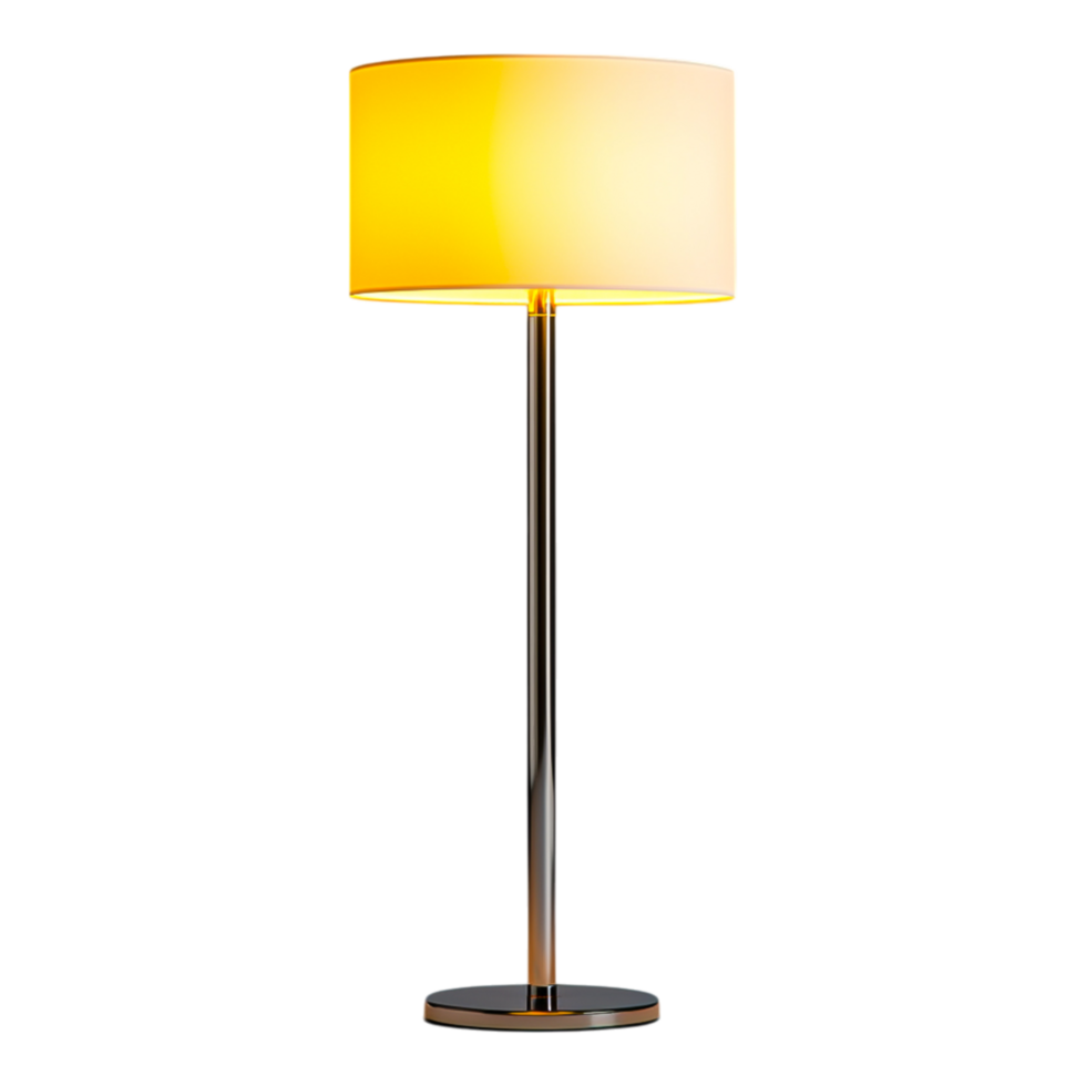 Modern floor lamp with warm light and sleek design for decor png