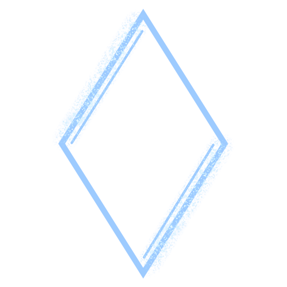 A blue diamond frame with glitter png