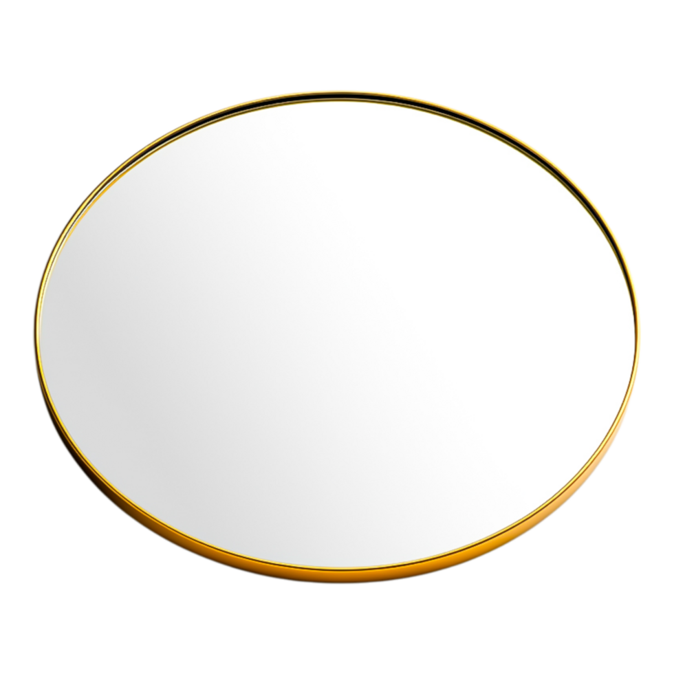 Elegant Round Mirror with Gold Frame for Stylish Decor Display png