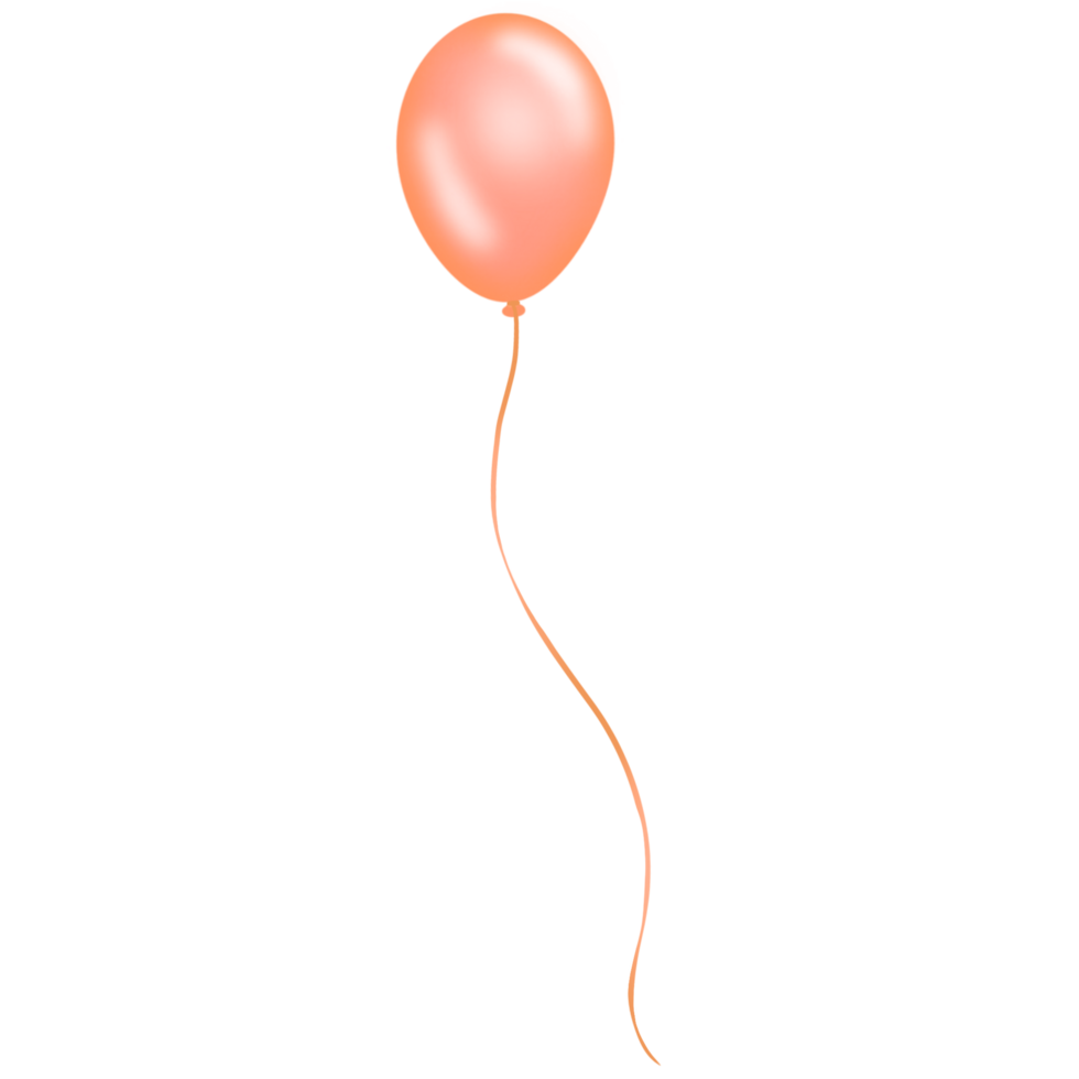 A peach colored balloon with a string png