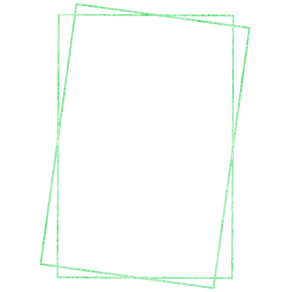 Glittery green rectangle frame png