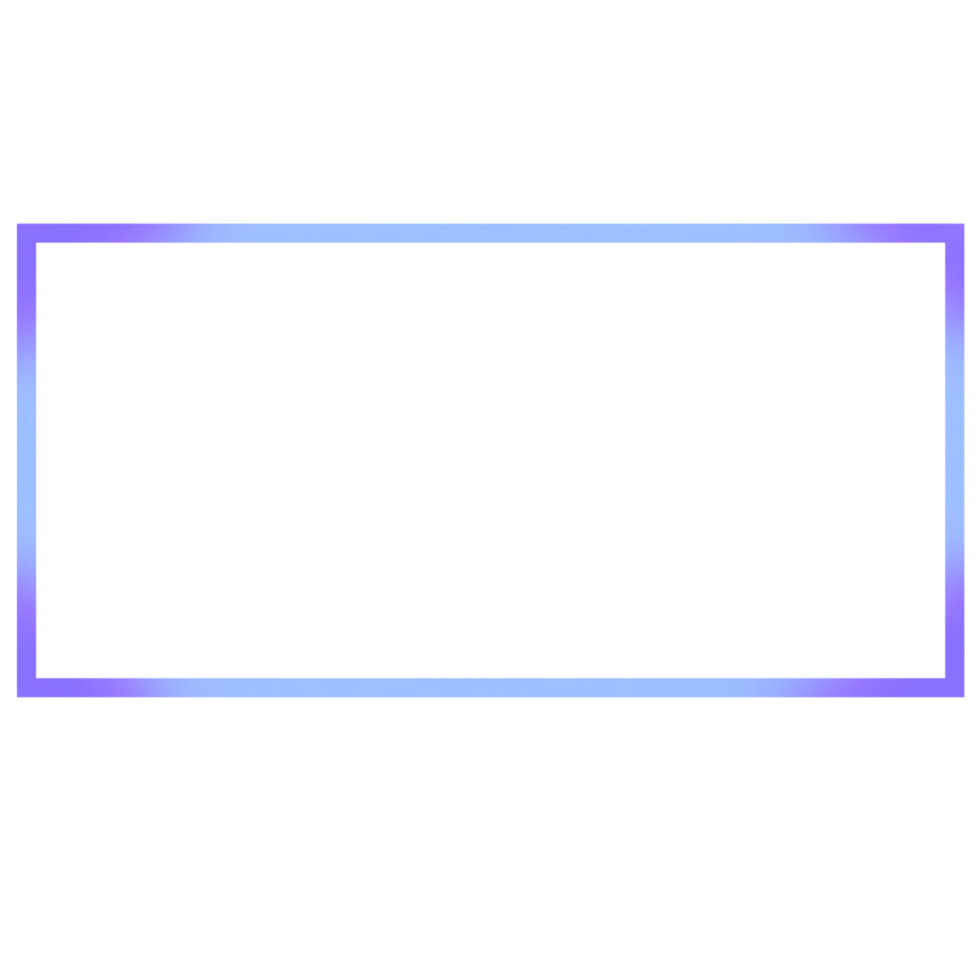 A purple and blue rectangle frame on a transparent background png