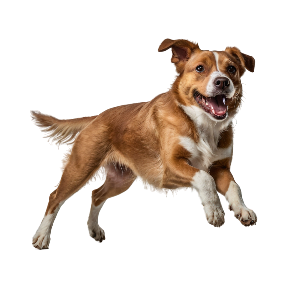 Happy dog on transparent background png