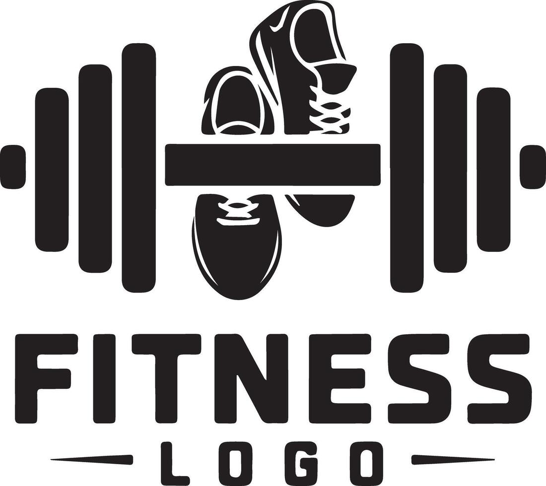 Unique fitness logo with dumbly and shoes vector